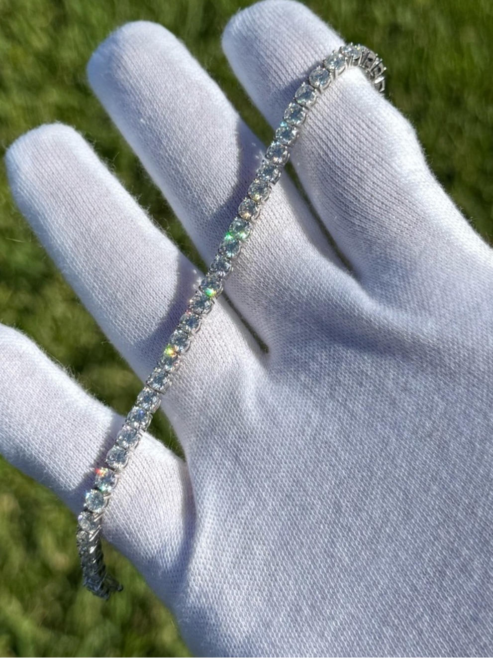 925 Silver, 15.0ctw Moissanite Tennis Bracelet - 8.5â